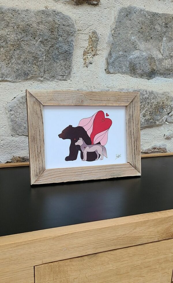 Affiche-Happy friends-amitié louve et ours