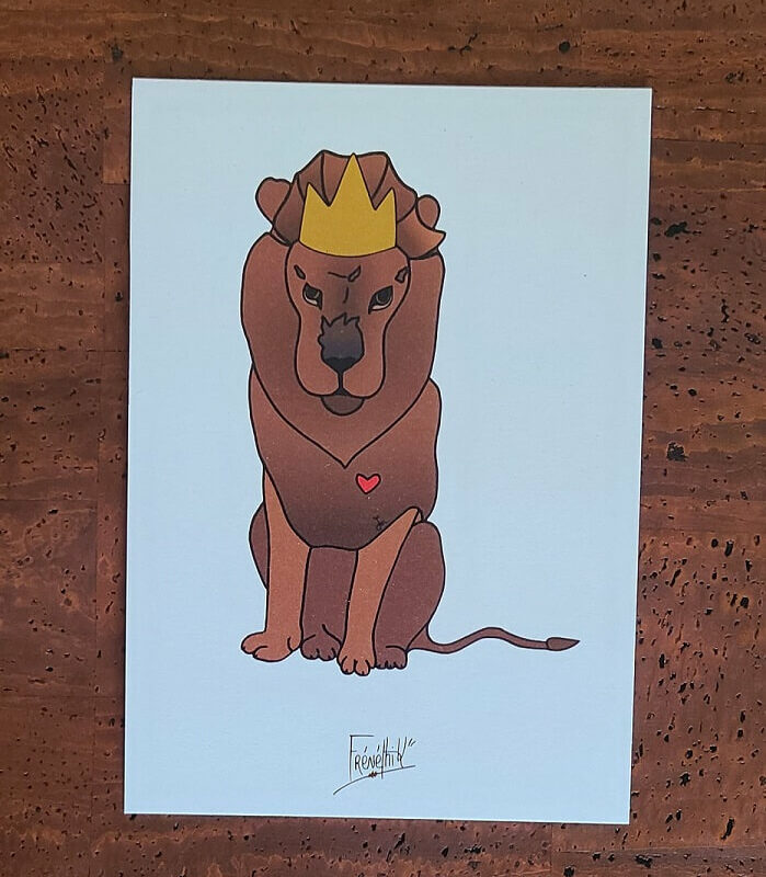 Carte illustrée - Lion- Jon - animaux de cirque (1)