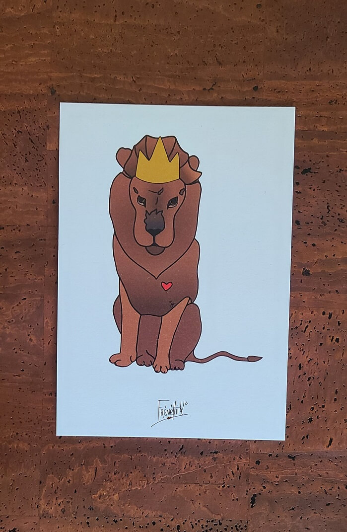 Carte illustrée - Lion- Jon - animaux de cirque (1)